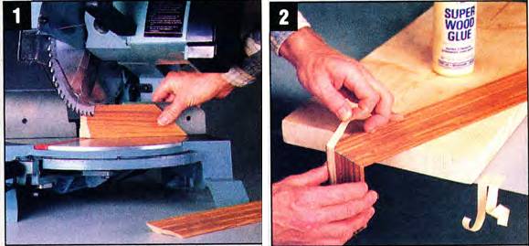 Miter the apron ends, and then miter their cutoffs