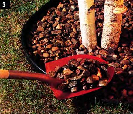 Washed gravel is a permanent mulch but requires weed barriers beneath them
