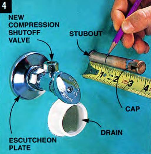 Mark and cut one and three-eights-of-an-inch from the stubout