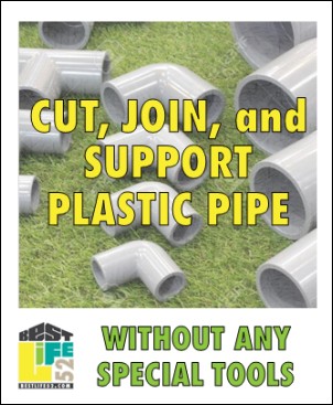 Here's how you can learn how to cut, join, and support plastic pipe (ABS, PVC, CPVC, and polybutylene) without any special tools.