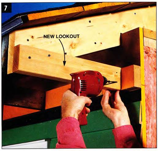 Install new lookouts and the new fascia board