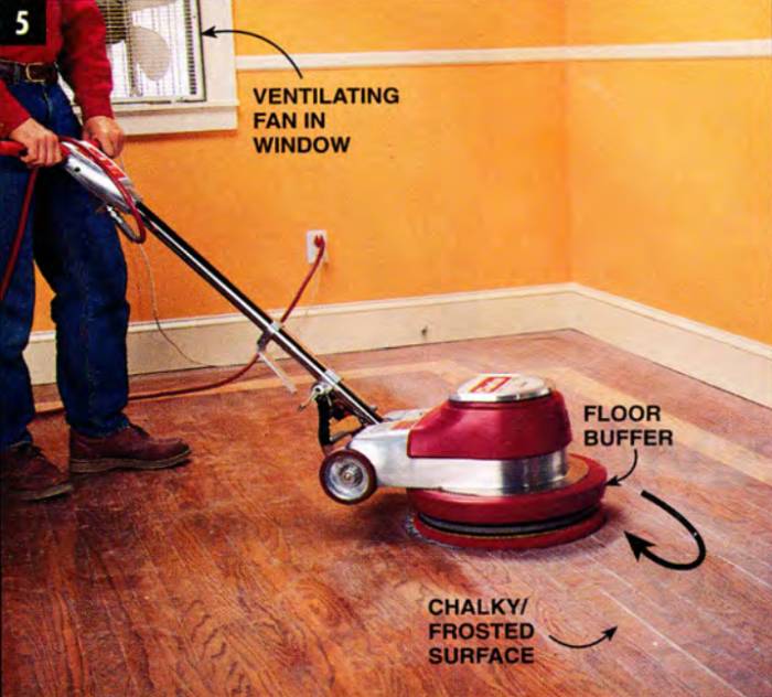 Use a floor buffer to work faster throughout the entire floor