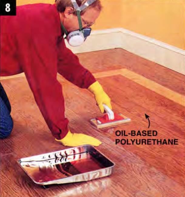 Apply one coat of oil-based polyurethane for floors