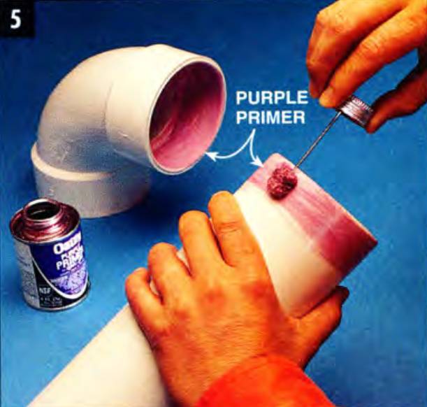 Use purple primer on both sides of the joint