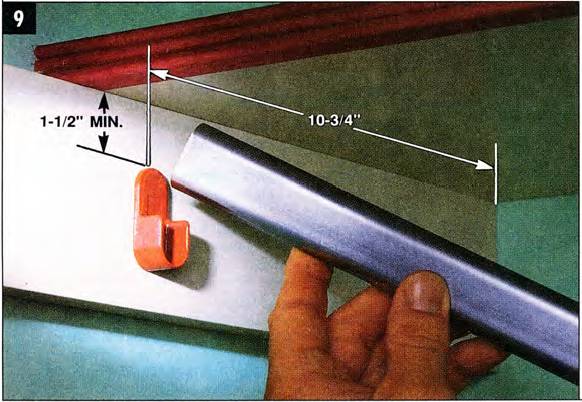 Position the closet rod brackets