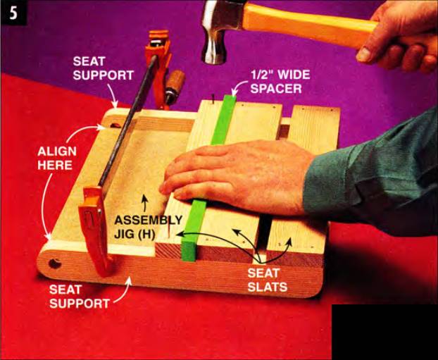 Use the assembly jig and the spacer to ensure uniform spacing and a square assembly