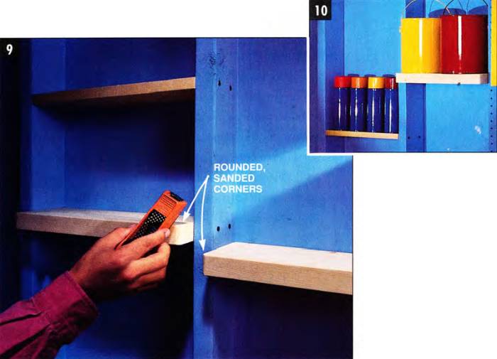 Use the space between studs to add shelving units too