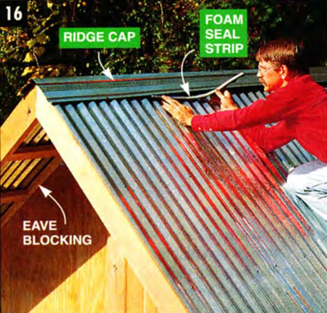 Add a ridge cap with a foam strip to keep rain and insects out, and a 2x4 eave blocking too