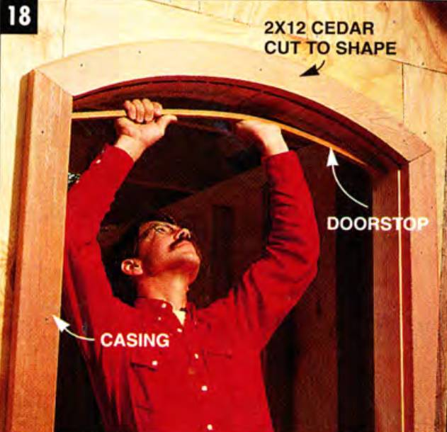 Nail the door trim and create a top trim