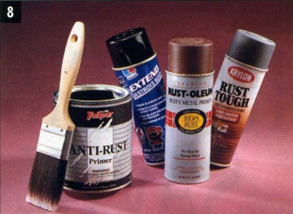 Primer-and-paint come in several brands, both as a spray and as a brush-applied version