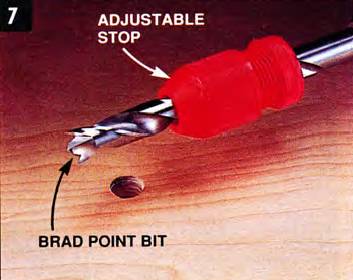 Use a brad point bit with an adjustable stop to drill the holes