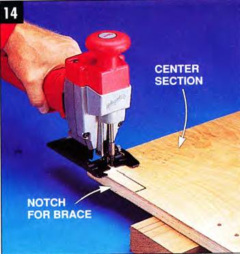 Notch for te braces in the center section