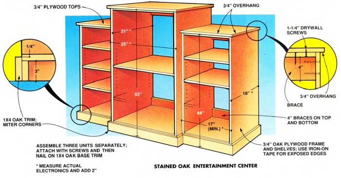 Free plans for a stained oak entertainment center