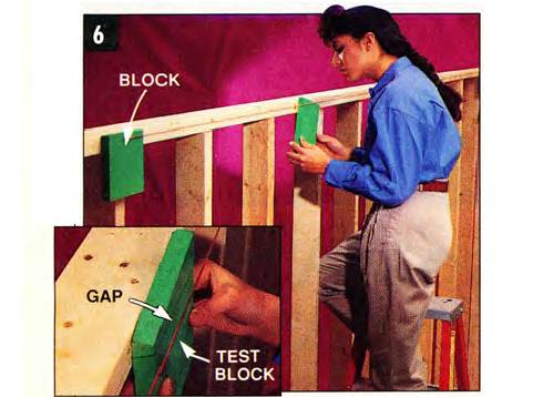 Check a wall for straight using a string between blocks and measuring the gap in several points