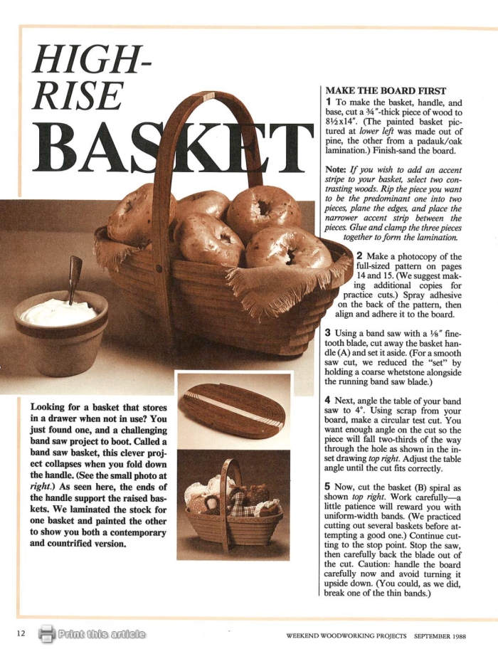 Bandsaw basket plans and designs