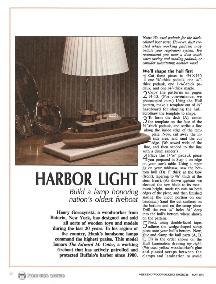 Historical boat desk lamp project