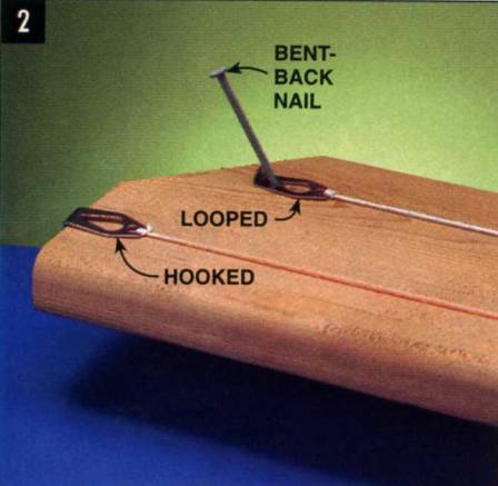 Use a bent nail to start from an angled end