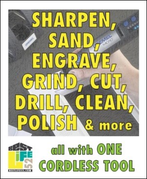 Sharpen, sand, engrave, grind, cut, drill, clean, polish, and much more - all with ONE cordless tool!