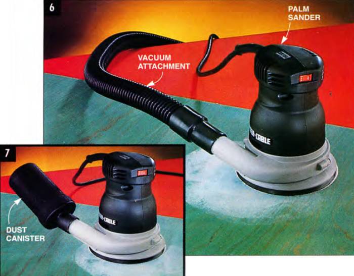 Make sure to always attach a dust canister or, ideally, a shopvac to collect dust as you produce it - it will make your life much easier