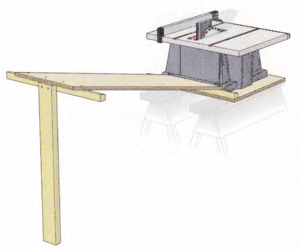 Build this simplified outfeed table for your table saw using nothing but scraps