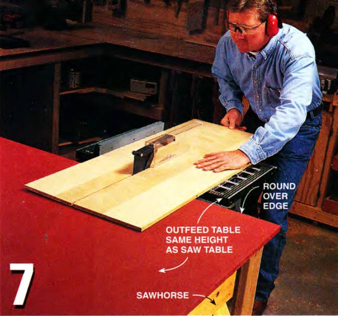 An outfeed table helps support larger workpieces and it is ideal for working with sheet goods