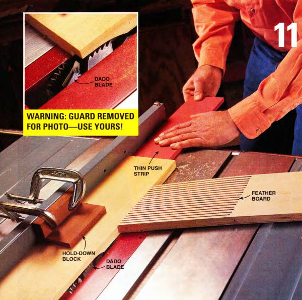 Secure your workpiece firmly and safely while cutting dados and rabbets without endangering your hands