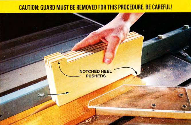 This is a simple way to use a 2x6 scrap and transform it into a handy push block