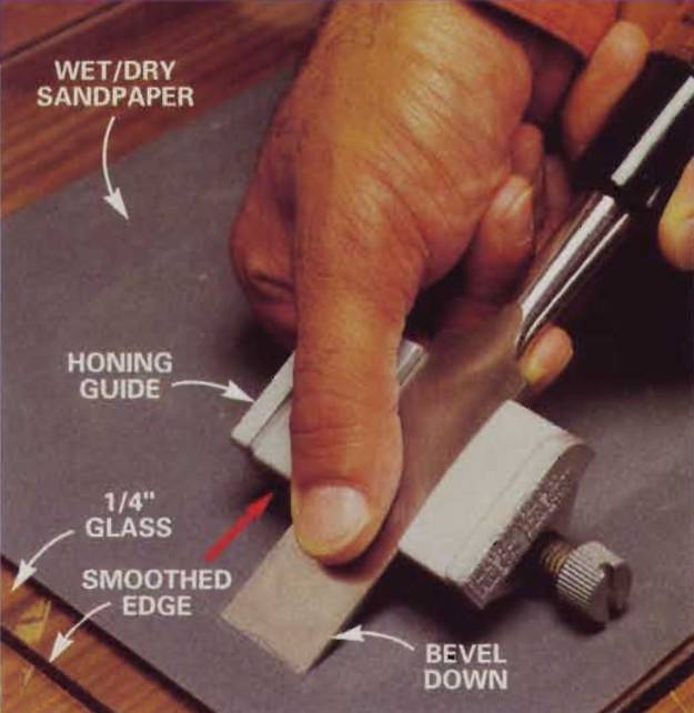 how to hold a chisel on a honing guide and get accurate results